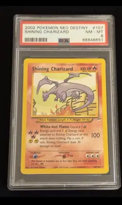2002 Pokemon Neo Destiny #107 Shining Charizard Unlimited PSA 8 - Image 1