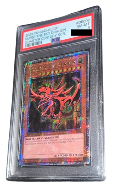Yu-Gi-Oh! Slifer Der Himmelsdrache - PSA 8 - LC01 Quarter Century Secret Rare - Image 1