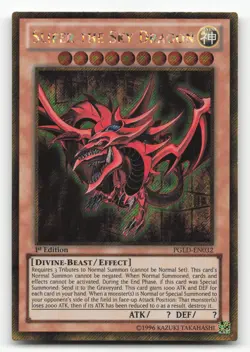 Yugioh Slifer the Sky Dragon PGLD-EN032 Gold Secret Rare 1st Edition NM - Image 1