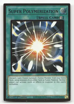Yugioh Super Polymerization MAGO-EN047 Premium Gold Rare 1st Edition NM - Image 1