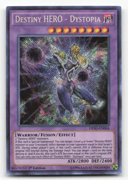 Yugioh Destiny HERO - Dystopia DESO-EN004 Secret Rare 1st Edition NM - Image 1