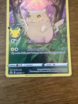 Crimp Error Pokemon Pikachu TCG Holo Rare Card 2021 Celebrations Series 5/25 - Image 2