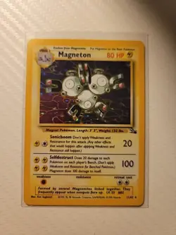 Magneton Pokemon TCG Fossil Set Holo Rare Card 11/62 Vintage LP 1999 - Image 1