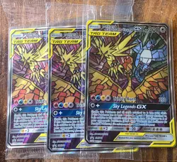 Pokemon Moltres & Zapdos & Articuno GX Tag Team Holo SM210 Lot of 3 Cards - Image 1