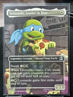 Leonardo, Leader in Blue (Borderless) - REG - MTG - TMT - 0196 - UNCOMMON ~ NM - Image 2