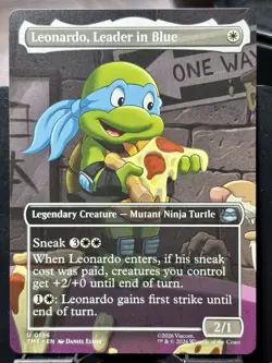 Leonardo, Leader in Blue (Borderless) - REG - MTG - TMT - 0196 - UNCOMMON ~ NM - Image 3