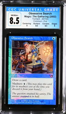 OBSESSIVE SEARCH Torment Foil C CGC 8.5 Q++ MTG [Nostalgium] - Image 1
