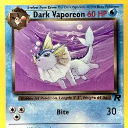 Dark Vaporeon - REG - Pokemon TCG - Team Rocket - 45/82 - UNCOMMON ~ LP - Image 1