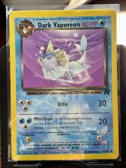 Dark Vaporeon - REG - Pokemon TCG - Team Rocket - 45/82 - UNCOMMON ~ LP - Image 2