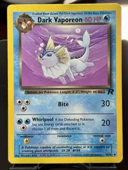 Dark Vaporeon - REG - Pokemon TCG - Team Rocket - 45/82 - UNCOMMON ~ LP - Image 3