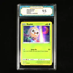 TQG 9.5 MINT+ 2022 Pokemon ENG Rowlet F SWSH220 Promo(1) - Image 2