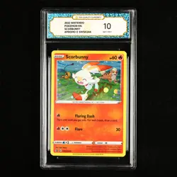 TQG 10 GEM MINT 2022 Pokemon ENG Scorbunny E SWSH244 Promo - Image 1