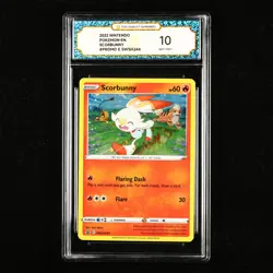 TQG 10 GEM MINT 2022 Pokemon ENG Scorbunny E SWSH244 Promo - Image 2
