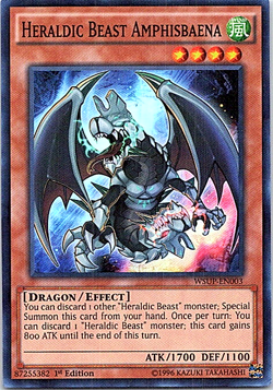 Heraldic Beast Amphisbaena WSUP-EN003 Yu-Gi-Oh! Light Play 1st Edition - Image 1