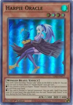 Yugioh! LP Harpie Oracle (Green) - LDS2-EN077 - Ultra Rare - 1st Edition Lightly - Image 1