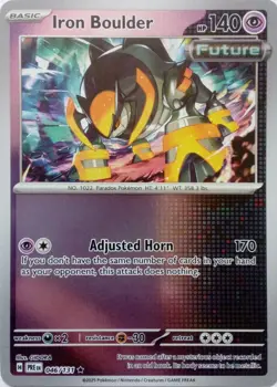 046/131 IRON BOULDER REVERSE HOLO PRISMATIC EVOLUTIONS POKEMON CARD - Image 1