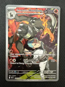 Pokemon TCG Team Rockets Houndoom Illustration Rare Card 191/182 Destined Rivals - Image 1