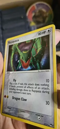 Rayquaza Pokemon Card 3/17 - POP Series 1 (2006), Cosmos Holo Rare, MP Vintage - Image 3