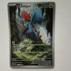 Pokemon Druddigon 151/086 Sv: White Flare 120 HP Illustration Rare Holo Card - Image 1