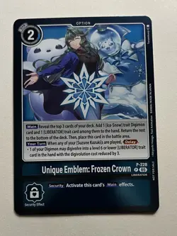 Digimon Card Game Unique Emblem: Frozen Crown Dawn of Liberator Promo P-228 NM - Image 1