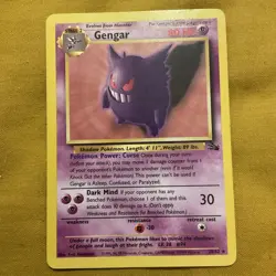 Pokemon TCG Gengar 20/62 Fossil Non-Holo Card - Image 1