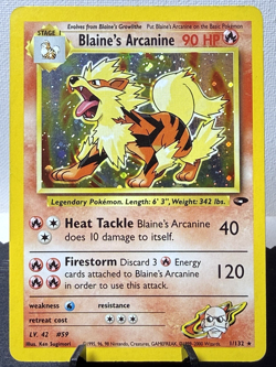 Pokemon TCG: Gym Challenge Unlimited Blaine's Arcanine 1/132 Holo Rare MP+ - Image 1
