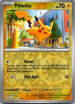 Pikachu 062/193 Common Paldea Evolved Pokemon Reverse Holo Near Mint - Image 1