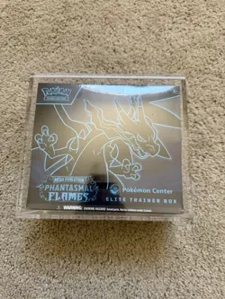 Phantasmal Flames Pokemon Center ETB Elite Trainer Box With Acrylic Case - Image 1