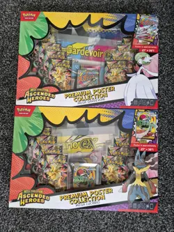 Pokemon Ascended Heroes Premium Poster Collection Mega Gardevoir + Lucario - Image 1