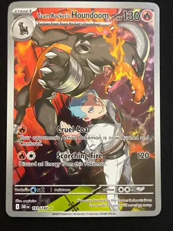 Pokemon Team Rocket's Houndoom IR SV10: Destined Rivals 191/182 NM - Image 1