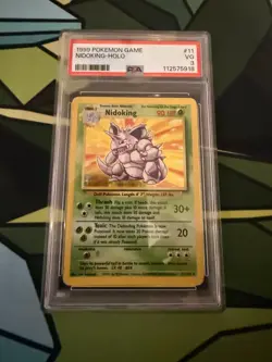1999 Pokemon Game Base Set Unlimited - Nidoking Holo 11/102 - PSA 3 - Image 1