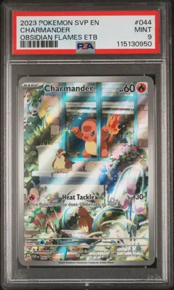 2023 Pokemon Obsidian Flames Charmander Black Star Promo #044 PSA 9 - Image 1