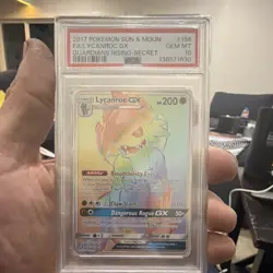 Pokemon TCG Lycanroc GX 156/145 SM Guardians Rising Secret Rare Holo PSA 10 - Image 1