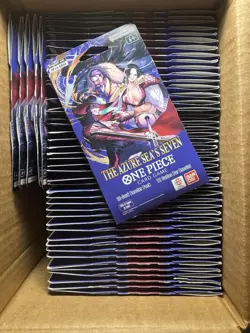 (50) One Piece OP14-EB04 Azure Seas Seven Sleeved Booster Pack Lot EN Sealed - Image 1