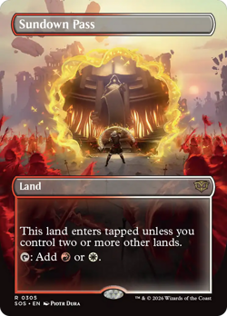 Sundown Pass (Borderless) Secrets of Strixhaven - Near Mint Foil - Image 1