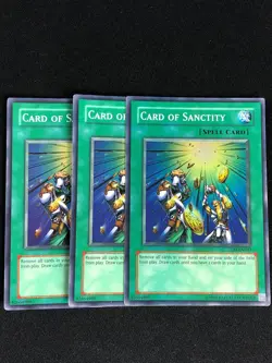 YUGIOH CARD OF SANCTITY TLM-EN037 SUPER PLAY/EDGEWARE X3 - Image 1