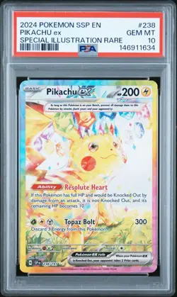 Pokemon 2024 Pikachu ex 238/191 SIR Surging Sparks GEM MINT PSA 10 - Image 1