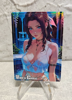 Aerith FFY Trading Card Waifu Goddess Story Anime Girl holo Karte Manga Full Art - Image 1