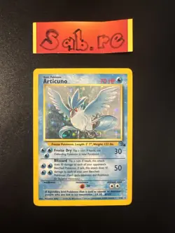 MP Condition Articuno Holo Rare Fossil 2/62 Pokemon Card - Image 1