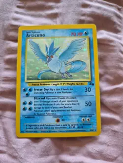 Pokemon TCG Articuno Fossil Holo Rare Card 2/62 Moderately Played - Image 1