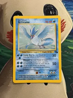 Pokemon TCG Articuno Fossil Holo Card 2/62 Unlimited Rare 1999 Base Set - Image 1