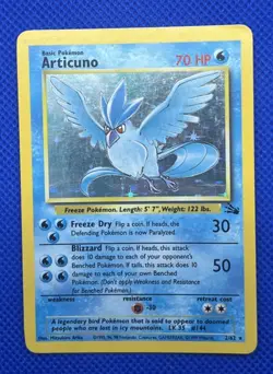 Pokemon TCG Articuno Fossil Holo Card 2/62 Unlimited Rare - Image 1