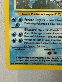 Pokemon TCG Articuno Fossil Holo Rare Card 2/62 LP Condition - Image 5