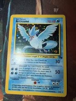 Pokemon TCG Articuno Fossil Holo Card 2/62 Unlimited Rare, LP Condition - Image 1