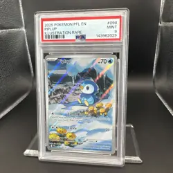 2025 Pokemon Phantasmal Flames Piplup #098 IR EN Graded PSA 9 - Image 5