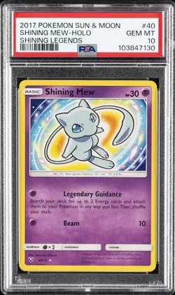2017 POKEMON SUN & MOON SHINING LEGENDS #40 SHINING MEW-HOLO PSA 10 - Image 1