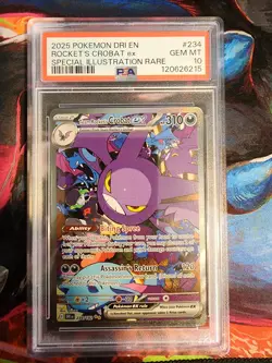 2025 POKEMON DESTINED RIVALS SIR TEAM ROCKET's CROBAT #234 PSA 10 GEM - Image 1