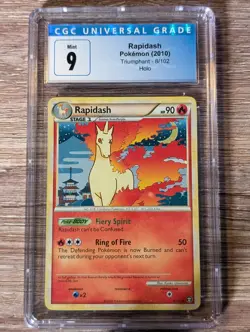 2010 Pokemon Triumphant Rapidash Holo #8 CGC Mint 9 - Image 1