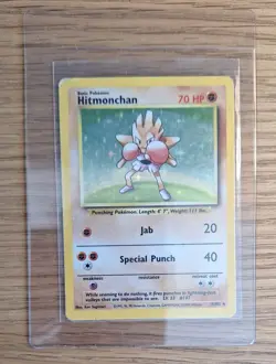 Pokemon TCG Hitmonchan 7/102 Base Set Holo Rare Card MP Condition - Image 1