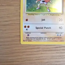 Pokemon TCG Hitmonchan 7/102 Base Set Holo Rare Card MP Condition - Image 5